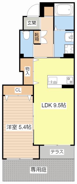 メゾン・エスポワール(1LDK/1階)の間取り写真