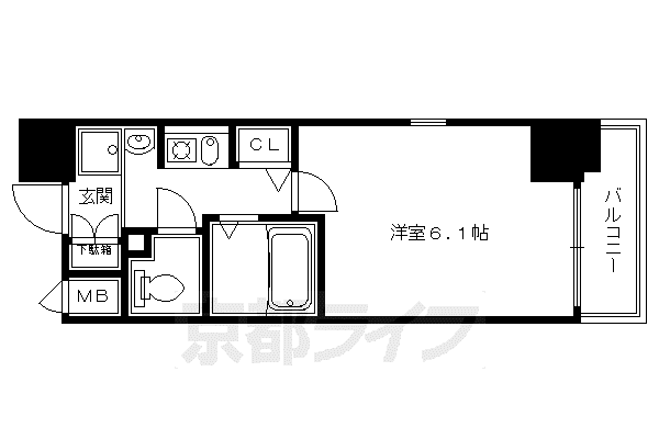 エステムコート京都烏丸II(1K/7階)の間取り写真