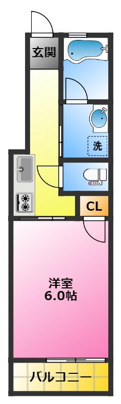 アルテ元住吉アネックス(1K/3階)の間取り写真