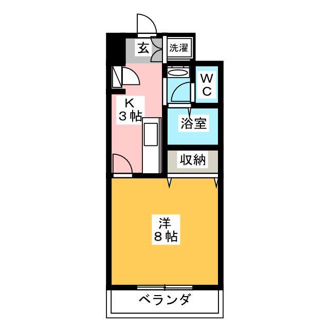 スリーベルマンション(1K/2階)の間取り写真