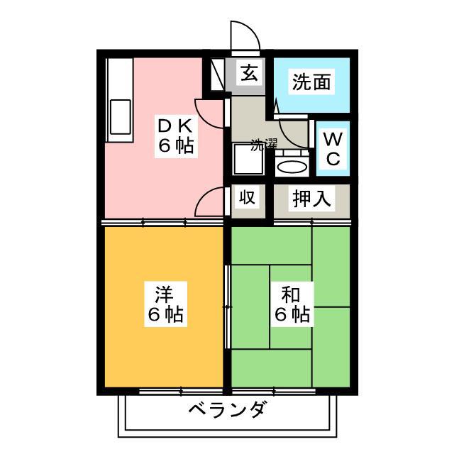 メゾンクラッセII(2DK/1階)の間取り写真