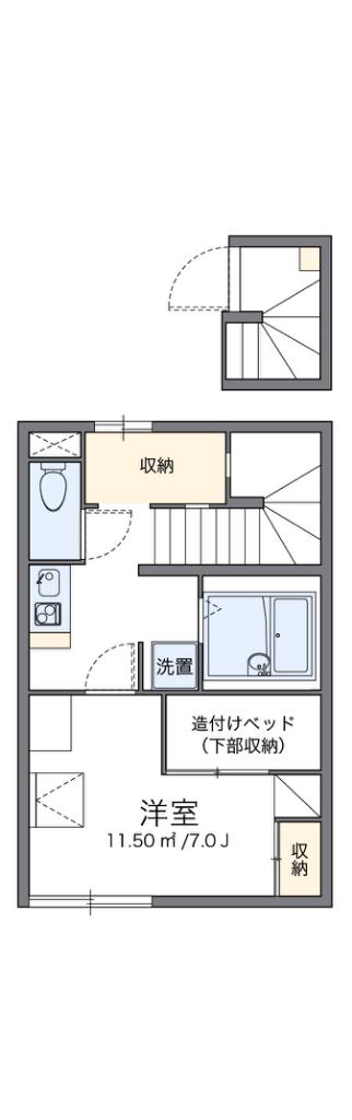レオパレス片山(1K/2階)の間取り写真