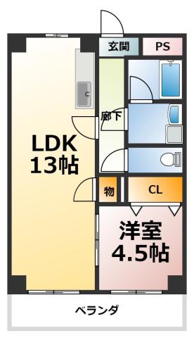 クライマックス(1LDK/2階)の間取り写真