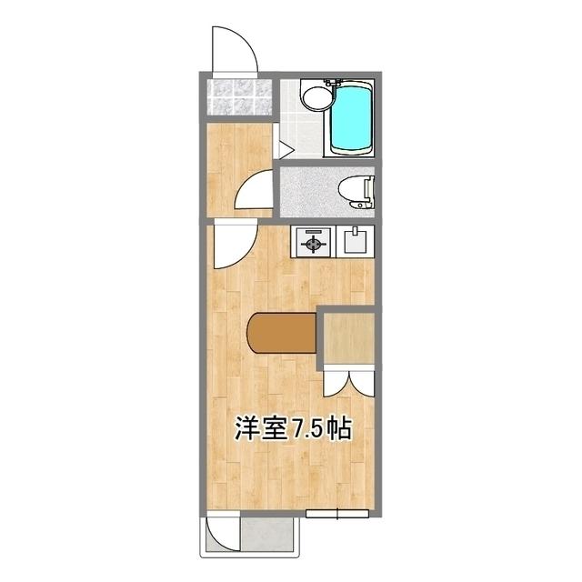 ルミエール壱番館(ワンルーム/2階)の間取り写真