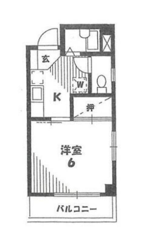 KKハイツ(1K/1階)の間取り写真