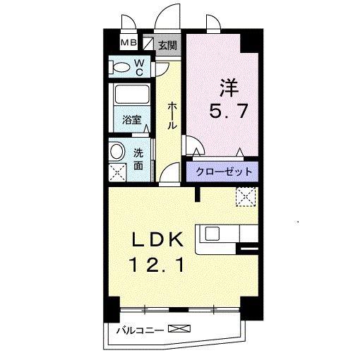 アルカンシエル(1LDK/3階)の間取り写真