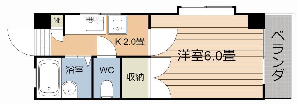 エントピア鴨池第11(1K/7階)の間取り写真