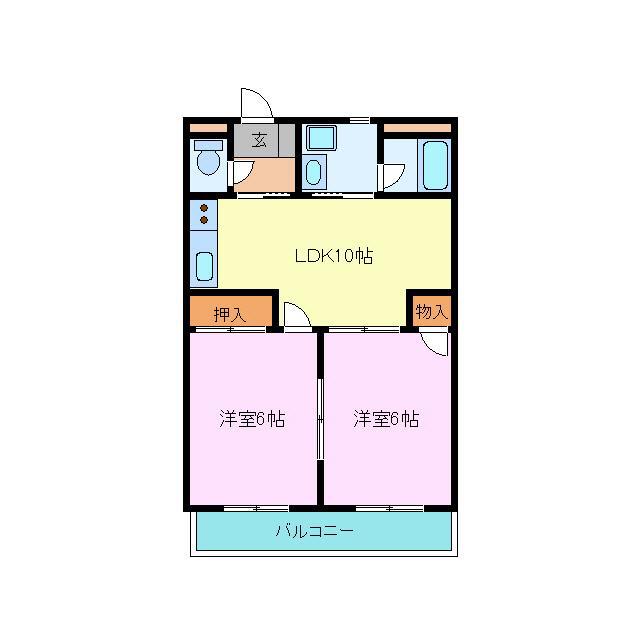 ロイヤルパレス参番館(2LDK/1階)の間取り写真
