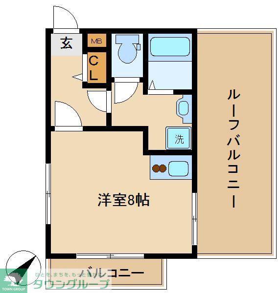アニール(ワンルーム/4階)の間取り写真