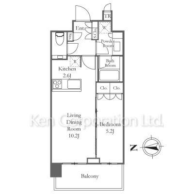 JIYUGAOKA MUSE SQUARE THE RESIDENCE(1LDK/14階)の間取り写真