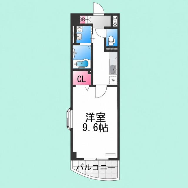 エテルノソーレ(1K/3階)の間取り写真