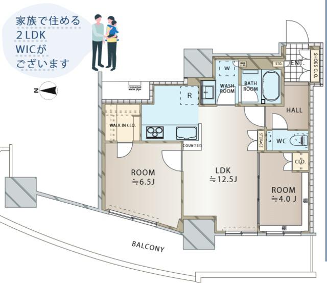 ルミナリータワー池袋(2LDK/22階)の間取り写真