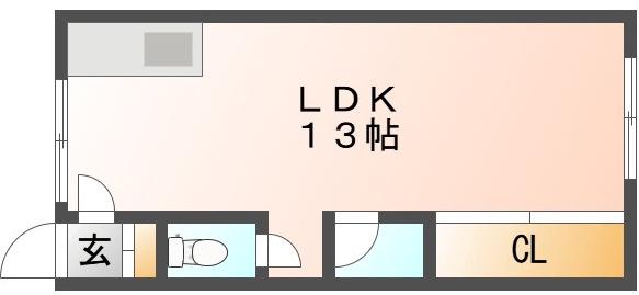 サンリバー美園(ワンルーム/2階)の間取り写真