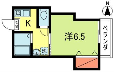 ハイム杉の木(1K/2階)の間取り写真