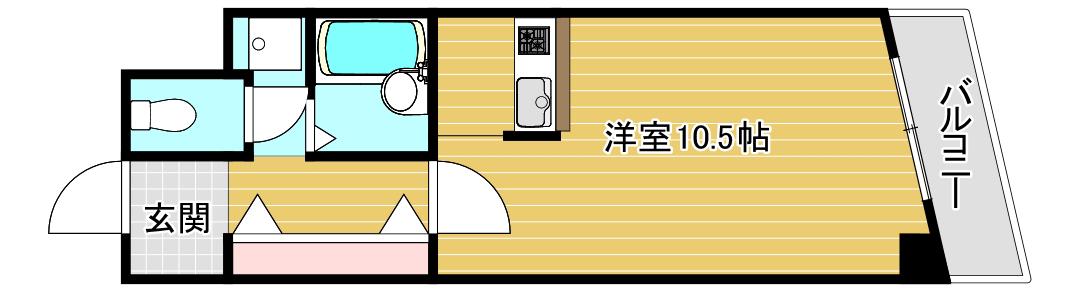 地下鉄中央線 朝潮橋駅 徒歩7分 7階建 築25年(1K/2階)の間取り写真
