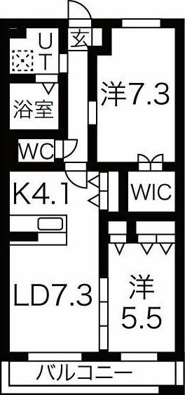 シェルフ藤(2LDK/2階)の間取り写真