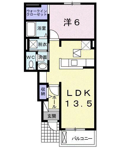 エルスター クライス(1SLDK/1階)の間取り写真