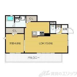 DAIMO高槻(1LDK/1階)の間取り写真