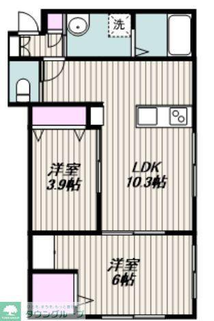 MAISON R III(2LDK/1階)の間取り写真