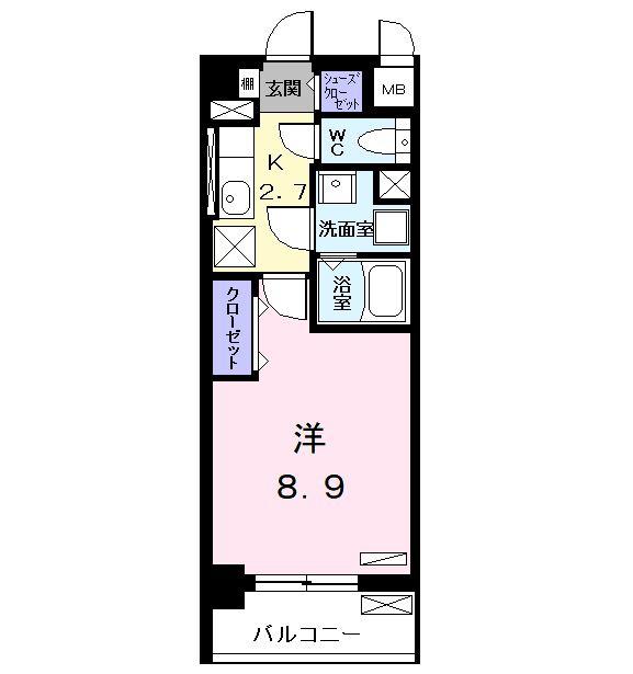 ジャルダン(1K/3階)の間取り写真