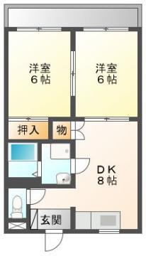 村上ビル(2DK/2階)の間取り写真