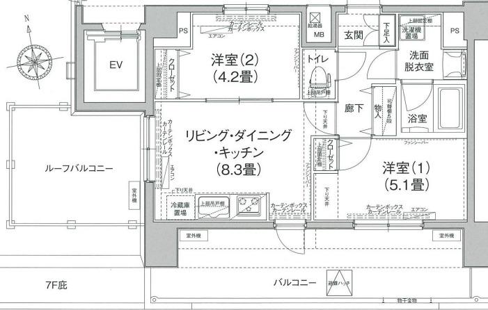 ティモーネ日暮里イースト(2LDK/6階)の間取り写真