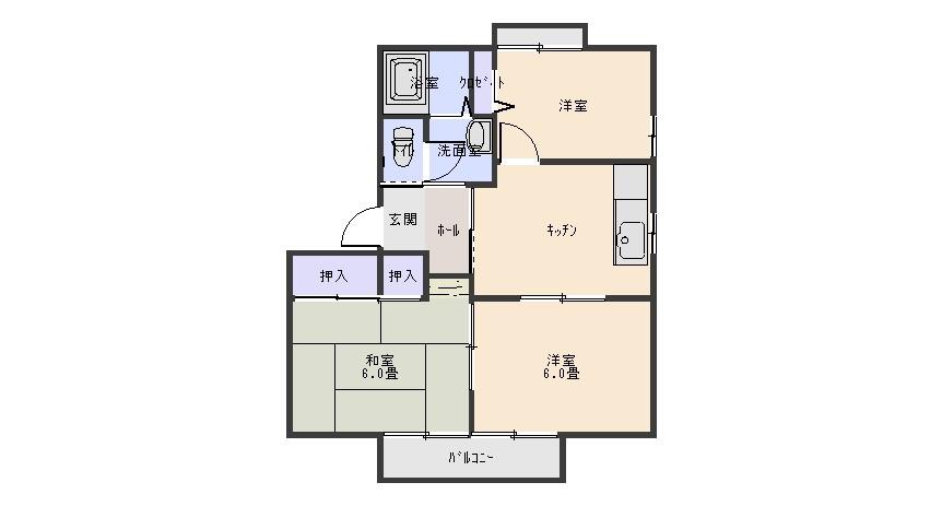 アネックス薫II(3DK/2階)の間取り写真