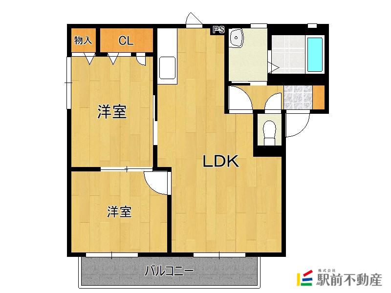 グランシード三苫A棟(2LDK/2階)の間取り写真