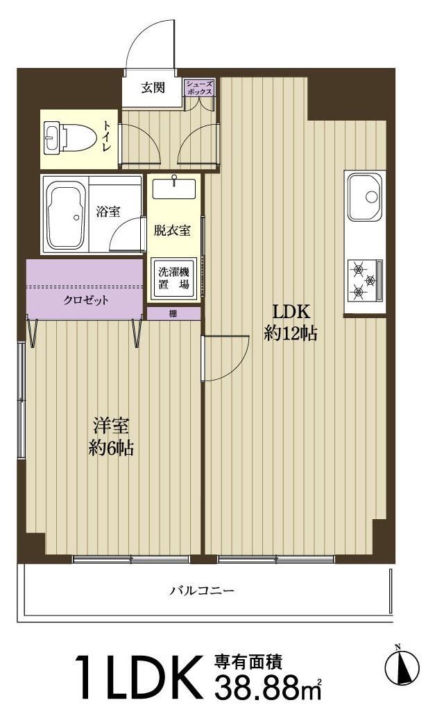 DELCCS駒場東大前(1LDK/2階)の間取り写真