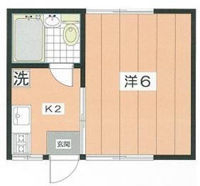 パールハウスA(1K/2階)の間取り写真