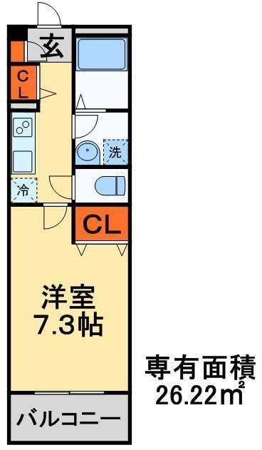 リブリ・OKUBO(1K/1階)の間取り写真