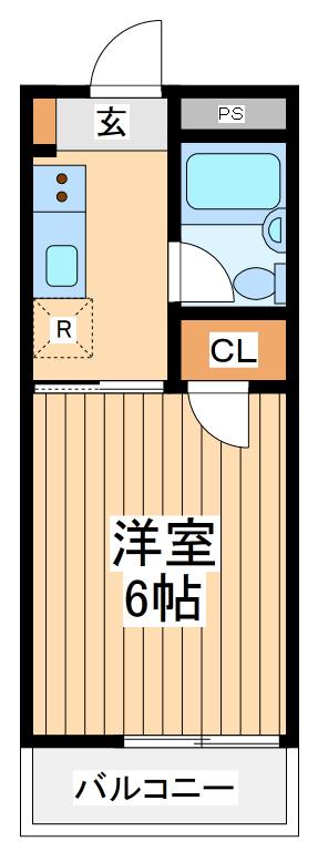 コーポニューライフ(1K/1階)の間取り写真