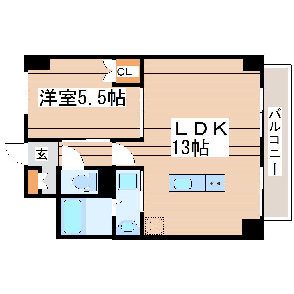 LUANA・AIR・RESIDENCE長町(1LDK/7階)の間取り写真