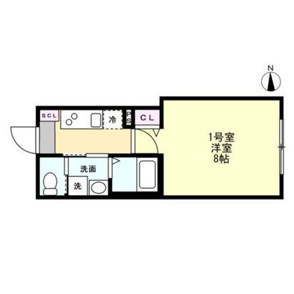FELICE元住吉(1K/1階)の間取り写真