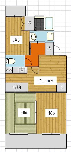 青木ハイツ(3LDK/2階)の間取り写真