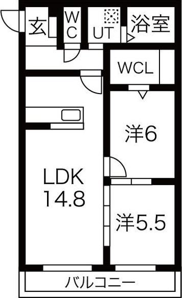 パストラーレ(2LDK/1階)の間取り写真