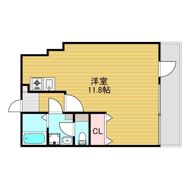 上新ビル上新庄(ワンルーム/6階)の間取り写真