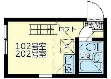 ユナイト上星川ニューオーリンズ(ワンルーム/2階)の間取り写真