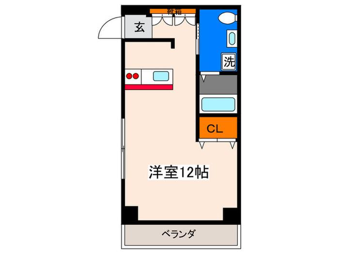STEP(ワンルーム/4階)の間取り写真