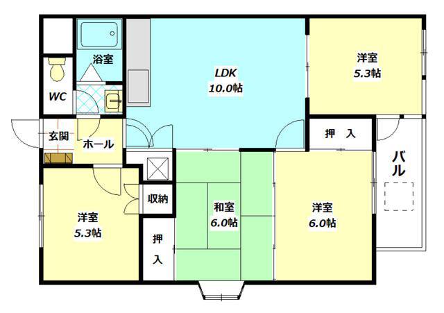 アーバンライフコート大池(4LDK/3階)の間取り写真