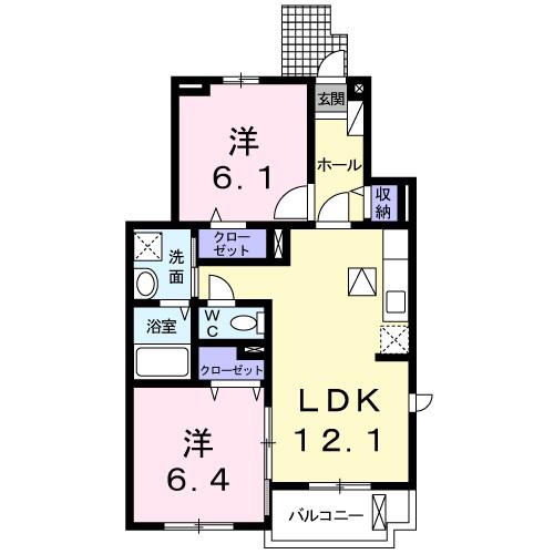 レグルス(2LDK/1階)の間取り写真
