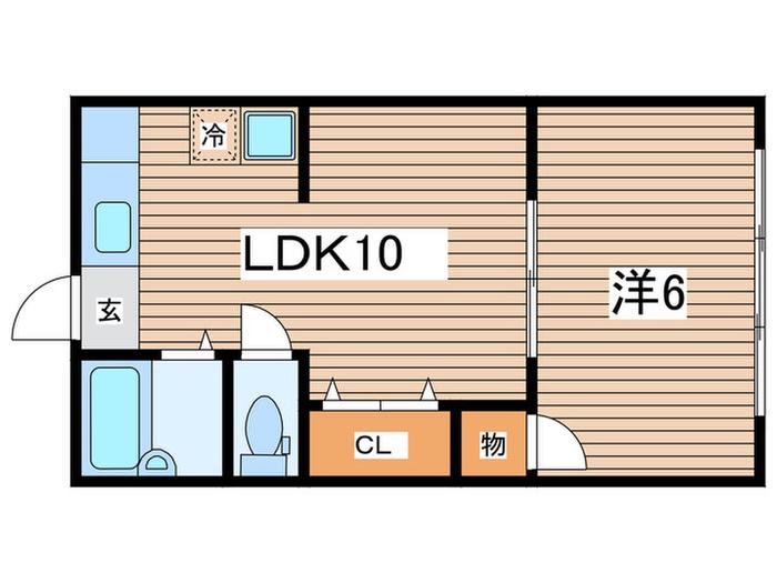 ホワイトハイム(1LDK/1階)の間取り写真