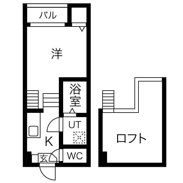 クレール・K・桜山(1SK/1階)の間取り写真