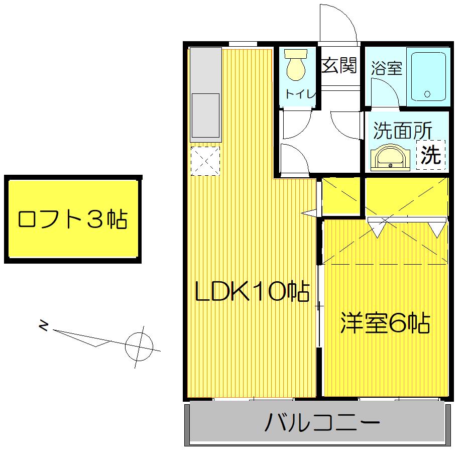 メゾンレーヴ(1LDK/2階)の間取り写真