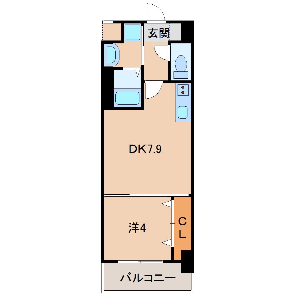 シャルマンフジ和歌山駅前(1DK/6階)の間取り写真