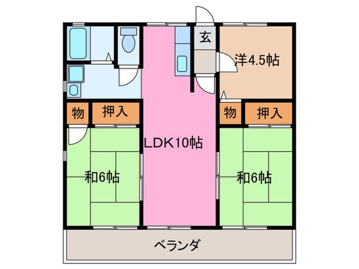 シティハイム第7AP(3LDK/2階)の間取り写真