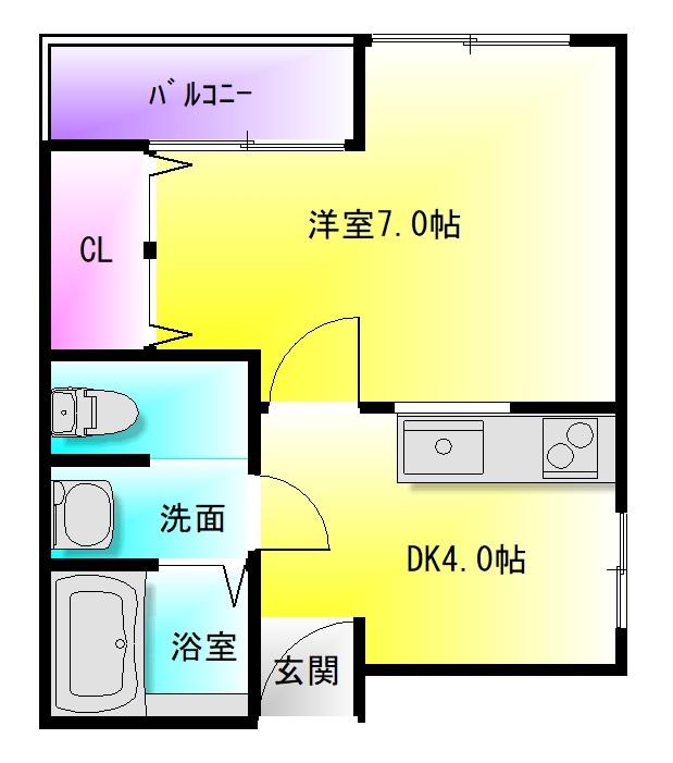 ラデファンス(1DK/3階)の間取り写真