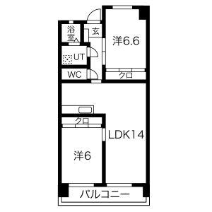 ウィンザ-K&Y(2LDK/2階)の間取り写真