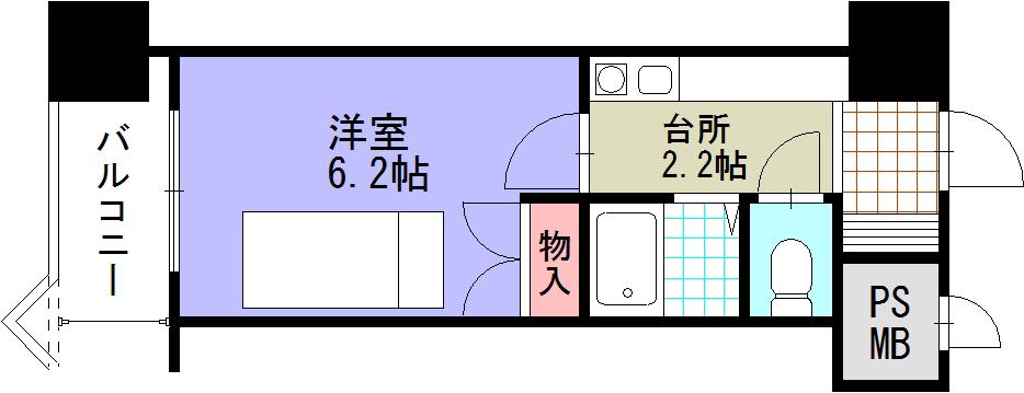 セントヒルズ盛岡(1K/5階)の間取り写真
