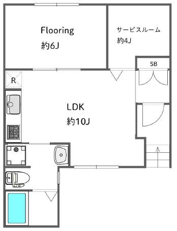三宿ハウス(1SLDK/1階)の間取り写真